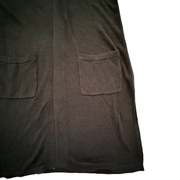 J.Jill ~ Linen Blend ~ Black open front long sleeveless cardigan ~ size XS - Picture 6 of 12